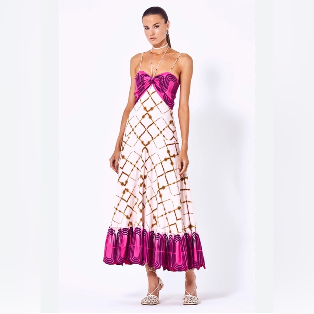 ALEXIS Women's Nuri Linen-cotton Midi Dress In Pink